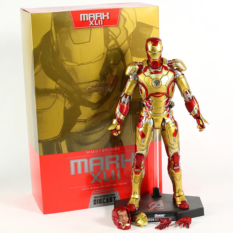 Hot Toys Marvel Avengers Iron Man Mark Mk 42 43 Action Figure Collectible Model Toy With Led Light Action Figures Aliexpress