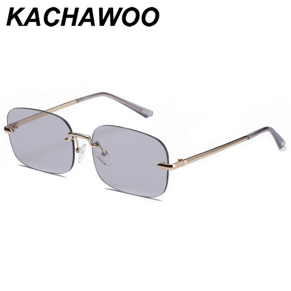 Солнцезащитные очки Kachawoo квадратные женские без оправы с зеленсветильник лыми