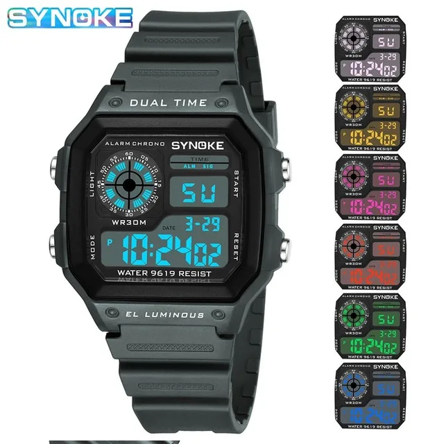 PANARS Men Sports Watch Multifunction Alarm Clock Chrono Waterproof Wristwatch Gold Steel Male Digital Watches Relogio Masculino 
