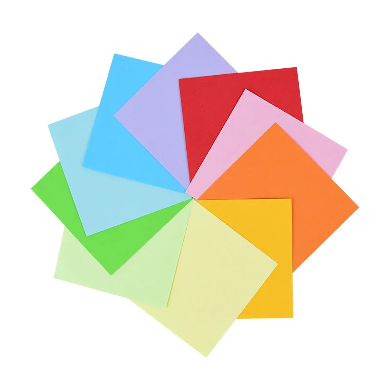 100pcs Origami Square Paper Double Sided Folding Lucky Wish Paper Crane Craft DIY Colorful Scrapbooking 8x8/10x10/12x12/15x15cm