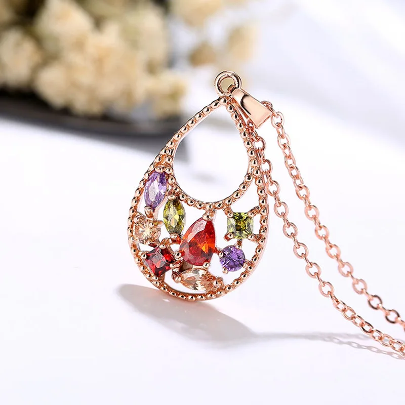 

KERASTASE Accessories Ring Necklace Set Crystal Zircon Two-Piece Set AliExpress Hot Selling Bride Wedding Accessories Women's