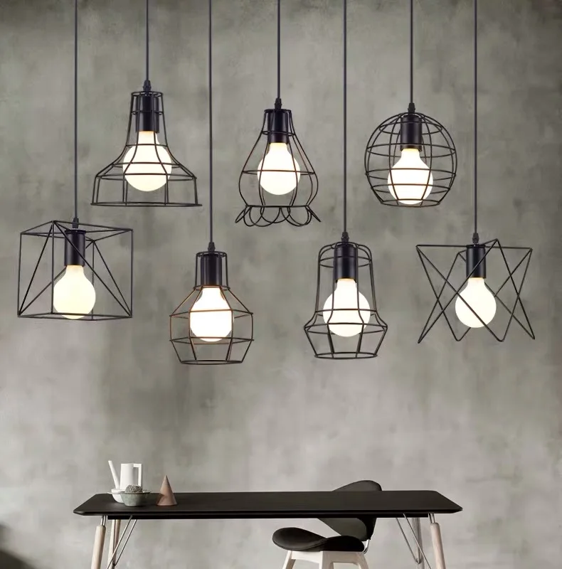 

LED Pendant Lights Retro Industrial Metal Pendant Lamp Coffee Restaurant Personality Bar Iron Minimalist Loft E27 Pendant Light