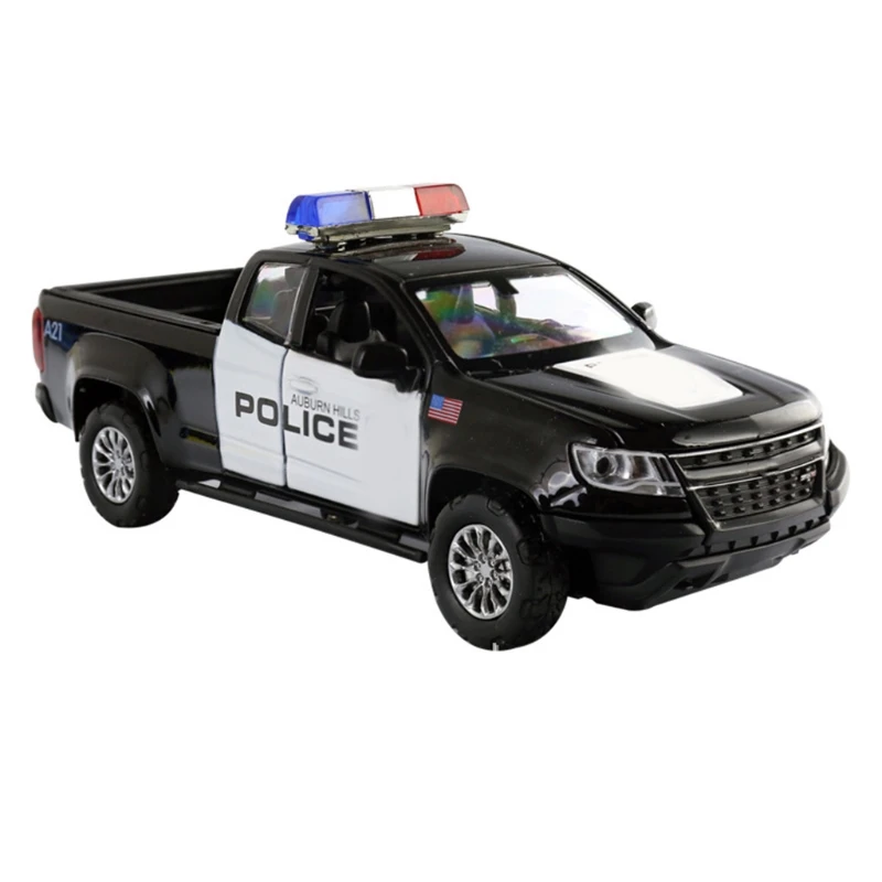 1/32 Pull Back Mini Pickup Toy Cartoon Car Alloy Inertia Police Model for Boys Girls Education | Игрушки и хобби