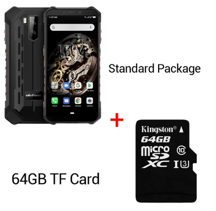 Ulefone Armor X5 ip68 прочный смартфон Android 9,0 ударопрочный телефон Superbattery сотовый телефон 3+ 32G разблокированный мобильный телефон - Цвет: Black N 64GB Card