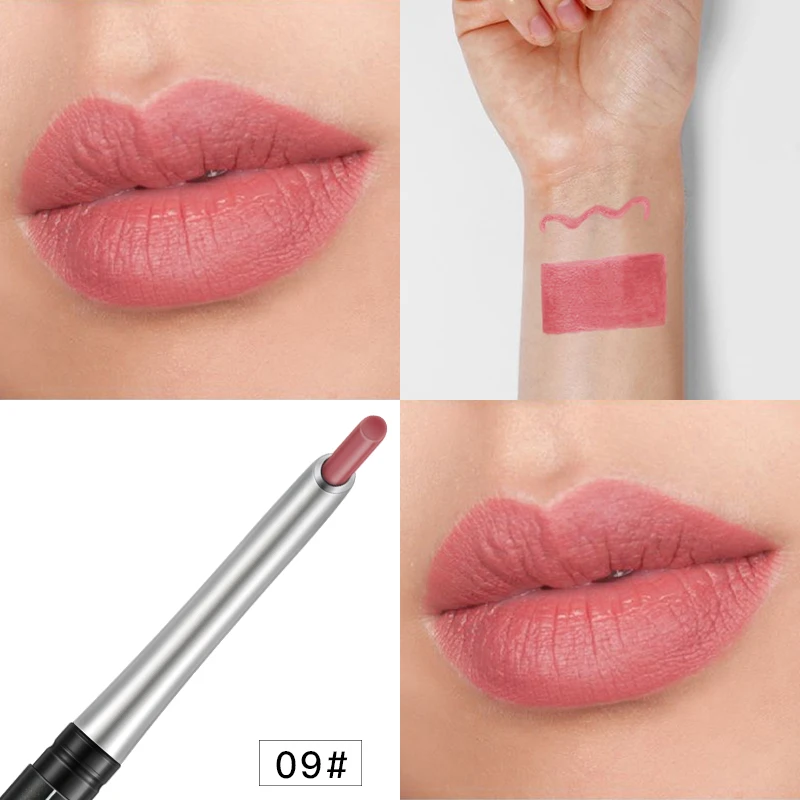 17Colors Portable Natural Long-lasting Waterproof Moisturizing Pencil Lipstick Pen Lip Liner Long Lasting Matte Makeup TSLM1