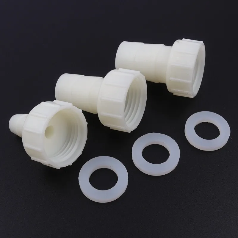 

5pcs G1/2 Female Thread To 4~20mm PE Straight Connectors Drip Irrigation Aquarium Fish Tank Air Pump Hose Joints+Silicone Gasket