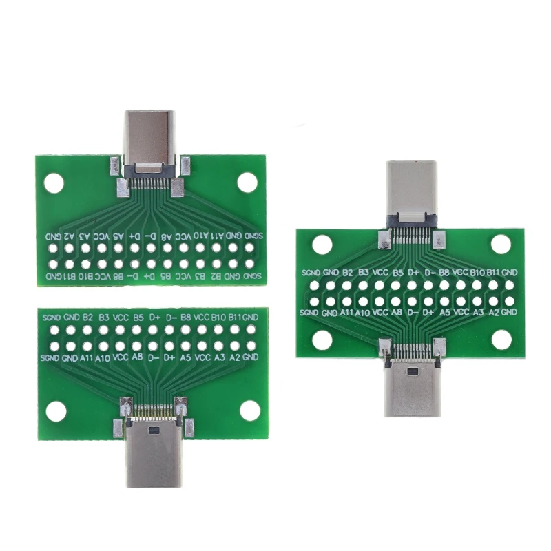 Typ-C Stecker auf Buchse USB 3.1 Test PCB Board Adapter Typ C 24P 2,54mm Stecker Buchse für Datenleitung Draht Kabel Übertragung – Detail 8