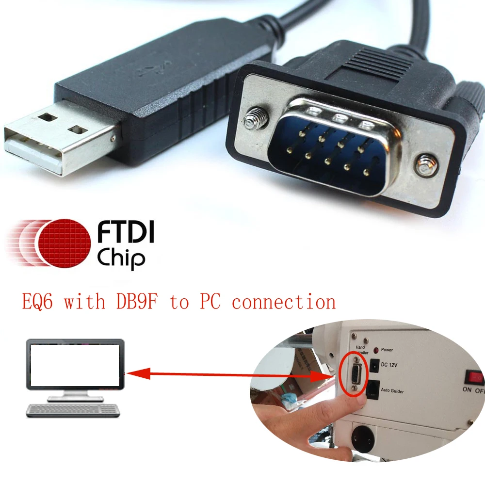 Skywatcher Telescope AZ-GTI Mount PC Connect EQMOD Cable for PC to Hand Control