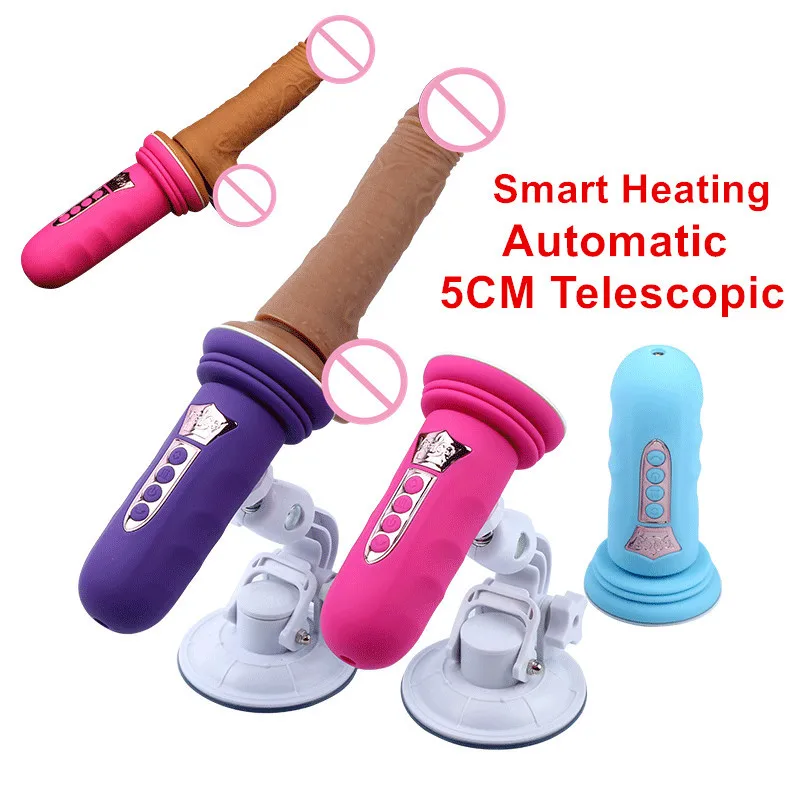 Sex Machine Telescopic Vibrator Automatic Up Down Vagina Massager G-Spot Thrusting Dildo Sucker Penis Suction Cup Toys for Women