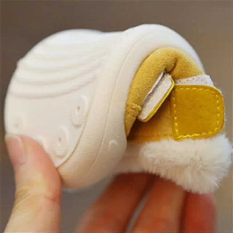 Fashion Baby Boys Girls Boots Soft Soled Snow Cotton Shoes Autumn Winter Crib Shoes Plus Cotton Soft Soled Toddler Shoes