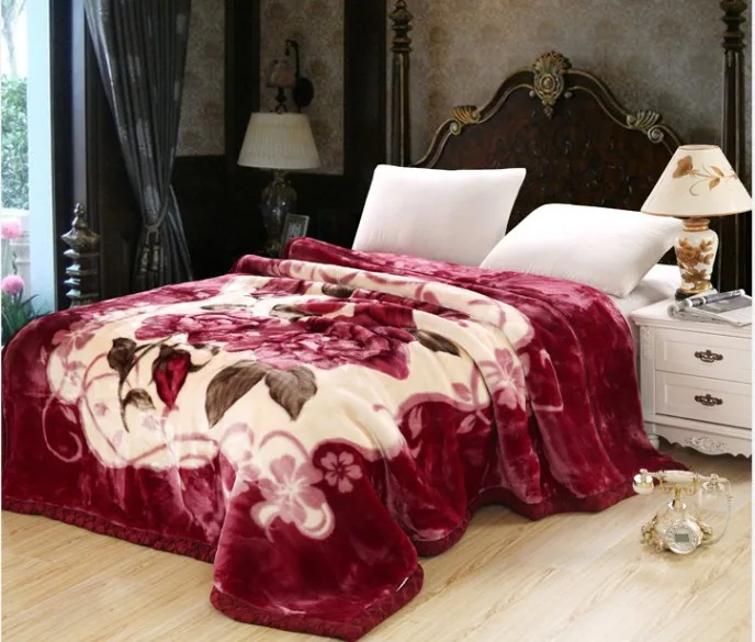 Роскошные мягкие теплые ворсистые raschel норка одеяло Двуслойное одно двуспальная кровать зима пледы взвешенное одеяло s - Color: Color same as pic