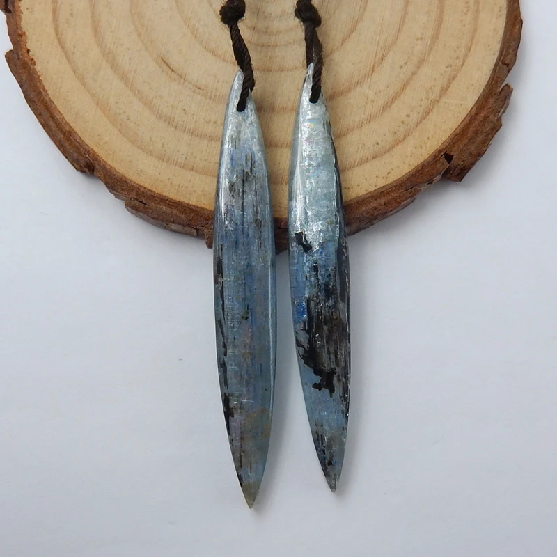 Günstig Naturstein Blau Kyanit Pferd Auge Form Ohrringe Perlen, stein Für Ohrringe, Der 51x7x4mm 7,1g