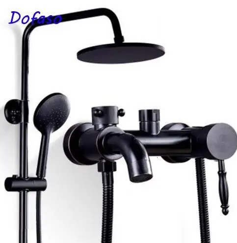 black shower set Старый душ в буркиниа-НАО черный смеситель латунный душ комбинированный Душ 8 - Цвет: black shower set