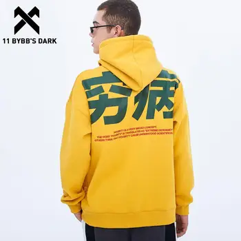 

11 BYBB'S DARK Pullover Streetwear Men 3d Chinese Letter Printed Hoodies Sweatshirts Winter Thick Hoodie Skateboard Sportswear