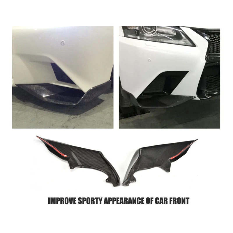 1 пара FRP передний бампер спойлер разветвители крылья закрылки Cupwings для Lexus GS F Sport 2012- углеродное волокно