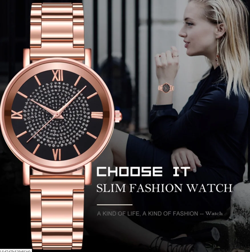 2020 Luxury Rhinestones Women Watches Rose Gold Ladies Wrist Watches Women Bracelet Watch For Female Clock Relogio Feminino