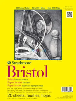 Strathmore 300 Series Watercolor paper,360-9,9x12,Cold Press,12  Sheets.342-9,Bristol Smooth Pad, 9x12 Tape Bound, 20 Sheets - AliExpress