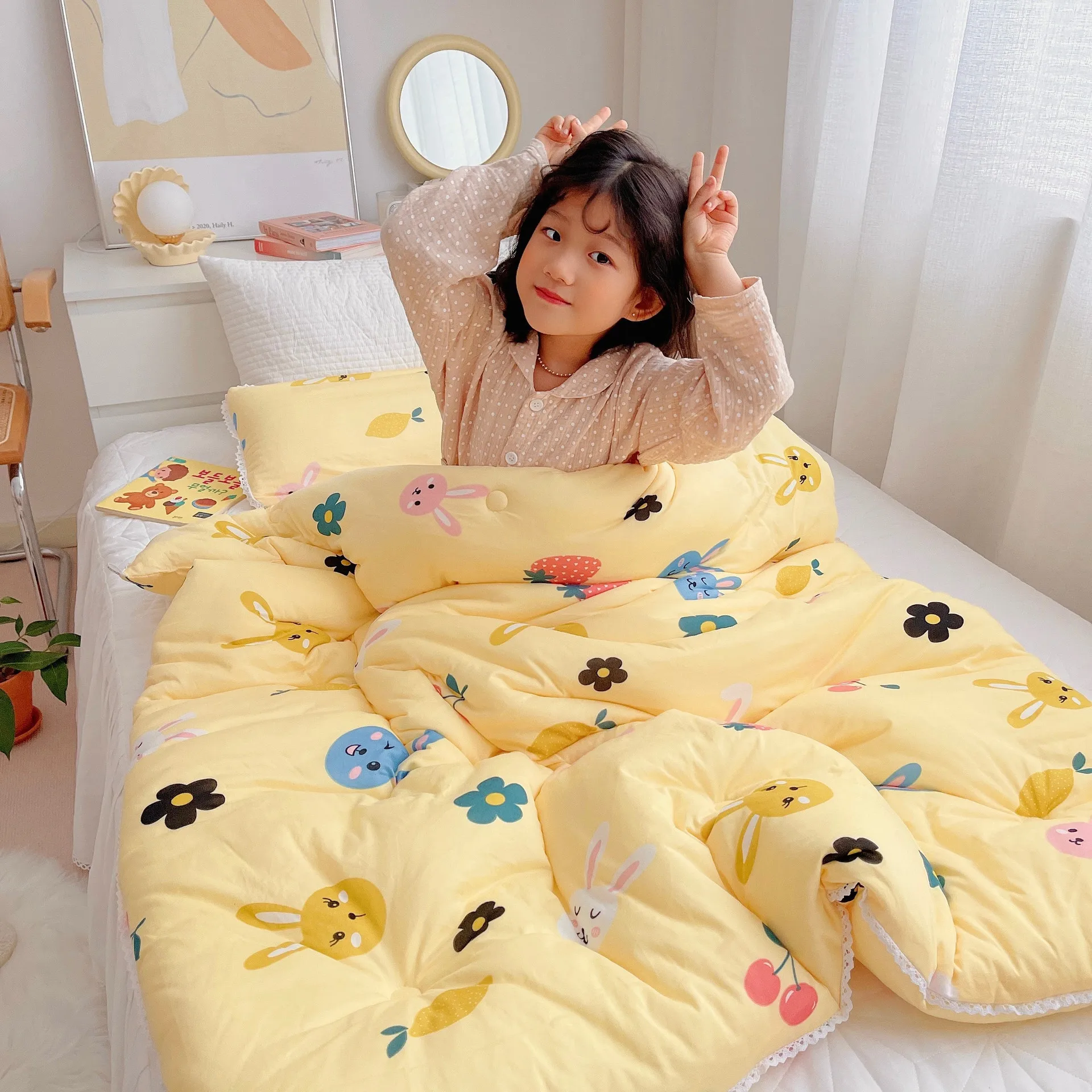 Baby Bed Cot Quilt 120*150cm Summer Toddler Bedding Cute Comfy Warm Blanket Kindergarten Children Boys Girl Cotton Skin-friendly