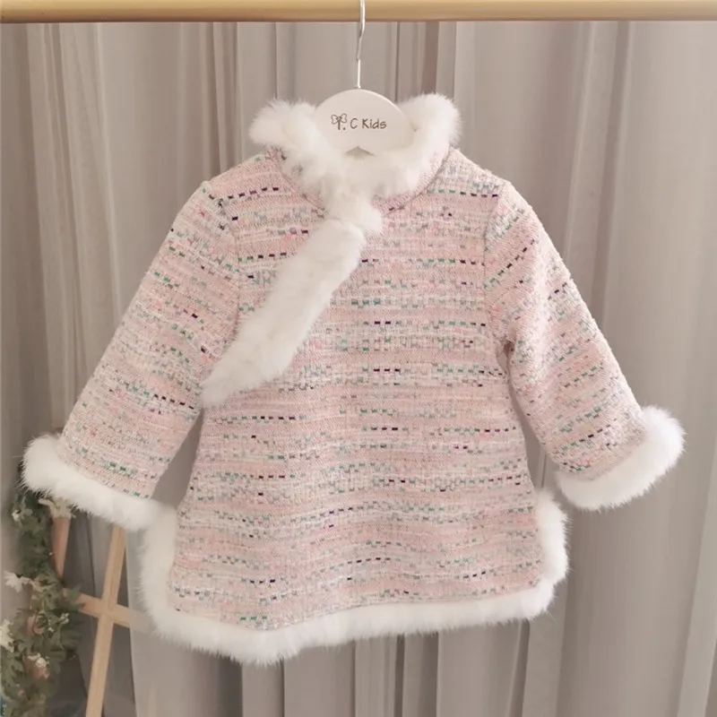 

2019 New Arrival Winter Dresses For Girls Dresses Chinese style Dress For Baby Girl Children thicken warm dress