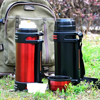 

1L/1.6L/2/3L Outdoor Sports Thermos Water Bottle Large Capacity Stainless Steel Vacuum Flask Portable Travel Home Outdoor