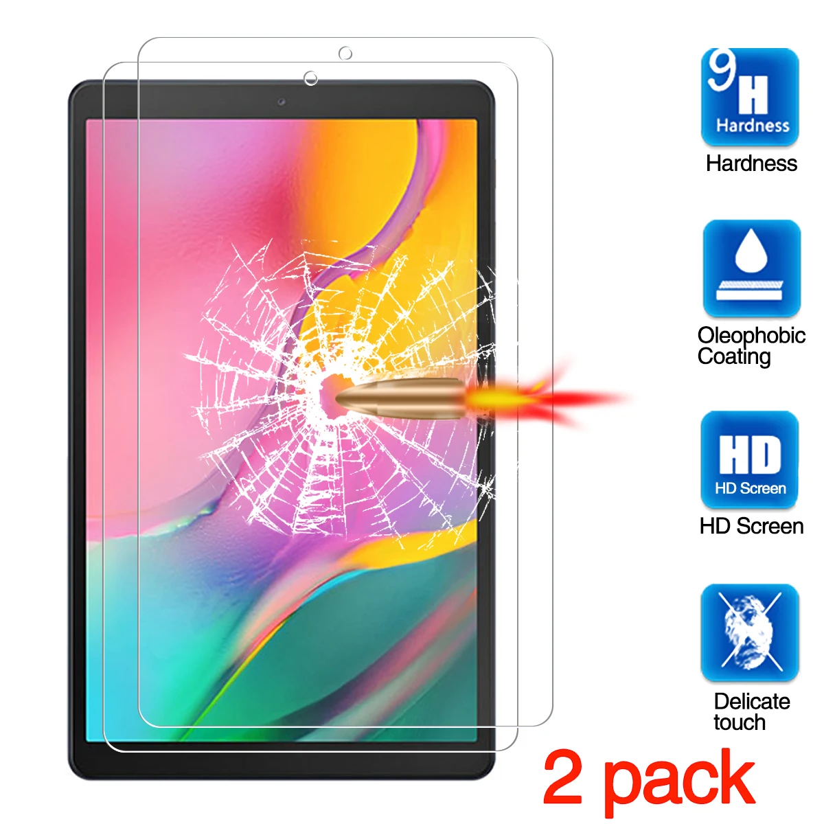 Screen Protector for Samsung Galaxy Tab A 10.1 2019 SM-T510 T515 Tablet Protective Film Anti-Scratch Tempered Glass
