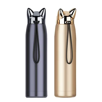 

320ml Double Insulated Bottle Portable Stainless Steel Vacuum Flask Insulated Thermo Cup Cute Kitten Vacuum Thermos Drinkware