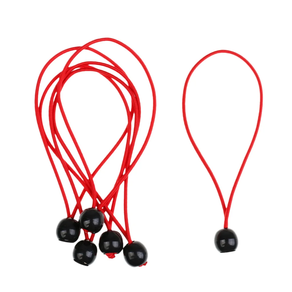 6 Pieces/ Set 15cm/5.9'' Ball Elastic Cord Tent Canopy Tarp Fixing Securing Tie Down Strap Multi Purpose DIY Tool