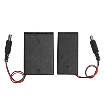 

1Pcs 2 Styles 2 AA 3 AA Battery Holder With Switch Cover With Dc Plug 5.5*2.1 Black Plastic 3V 4.5V Batteries Rechargeable