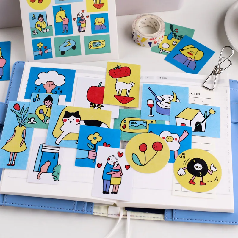 40 PCS INS Cute Kawaii Cartoon Anime Graffiti Deco Stickers Calendar Diary Stationery Journal Scrapbook Hand Book Album Supplies ins graffiti deca stickers organizer book for phone laptop diary junk journal scrapbook hand book album supplies stationery