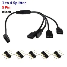 FENIORES ยี่ห้อ 4 PIN 1 to4 Splitter หญิงสำหรับ 3528/5050 RGB LED Strip 4Pin CONNECTOR 1 ถึง 4 Splitter สาย(China)