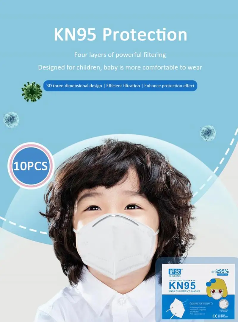 

1/2/3 / 5pcs PM2.5 anti-fog dust-proof KN95 mask dust-proof breathing KN95 mask disposable KN95 children 5-level mask