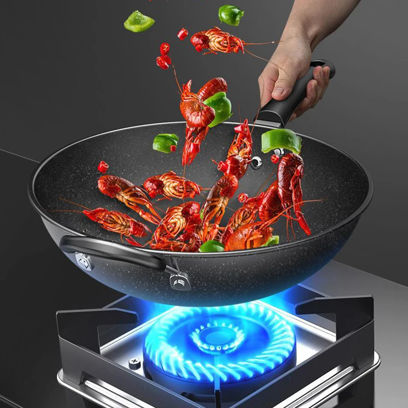 Details about   Frying Pan Non-stick Skillet Cauldron Induction Cooker Wok  Pan Egg Pan Gas Stov 