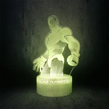 

Muscle Guy Iron Man 3D LED 7 Colors Changing Touch Button Table Lamp USB Sleep Lighting Bedroom Decor for Kids Gifts Drop Ship