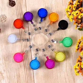 

New Arrival 1 Piece High Quality ABS Retractable Nurse Badge Reel Candy Colors Doctor Students IC ID Card Badge Holder