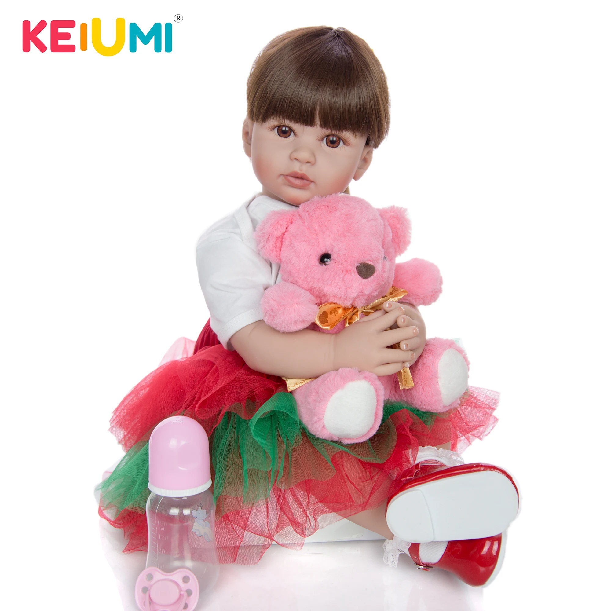 

Реалистичная силиконовая кукла реборн KEIUMI, милая 24-дюймовая Цветочная принцесса, для маленьких девочек, виниловая Кукла-младенец