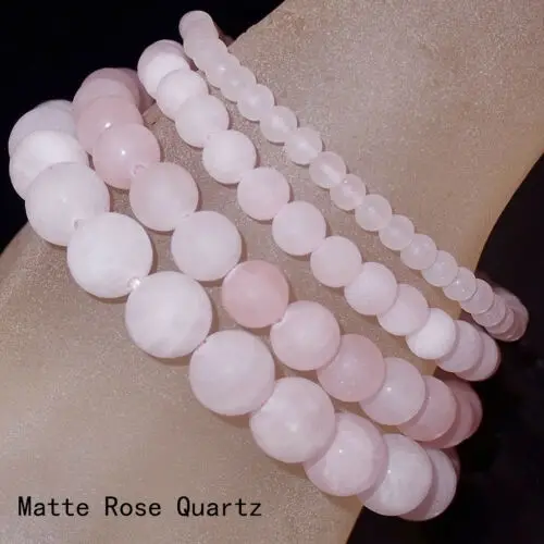 natural stone streche bracelet elastic pulserase Rose Pink Matte Dull pulish Beads fashion jewelry | Украшения и аксессуары