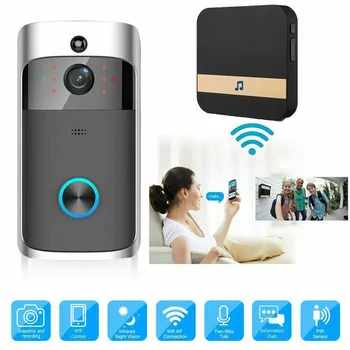 

Wireless Smart Talk HD Video Doorbell Set Visual Intercom Doorbell With Door Chime Home Security Door Bell Alarm