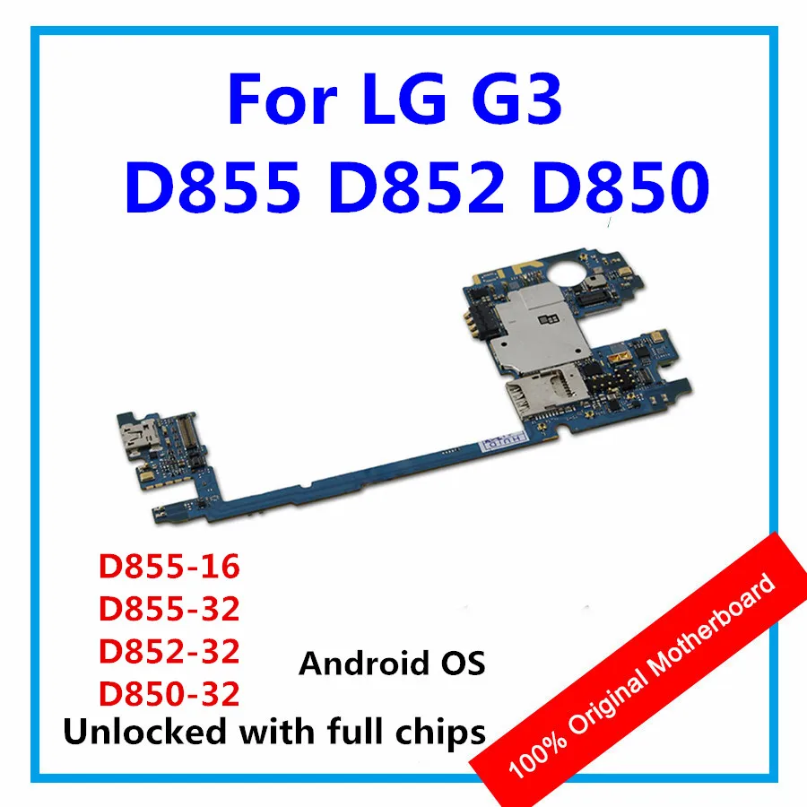 

100% Original Mainboard For LG G3 D855 D852 D850 Unlocked Motherboard Logic Board With Chips Android System For Replacement
