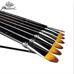 Painting brushes, Phoenix brush set, 10 PCs nylon set, long handle, round brush, sizes from 1 to 12.