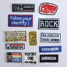 2 шт. различные прямоугольные значки с надписями железные нашивки для одежды DIY полосатая одежда Лоскутные наклейки на заказ значки