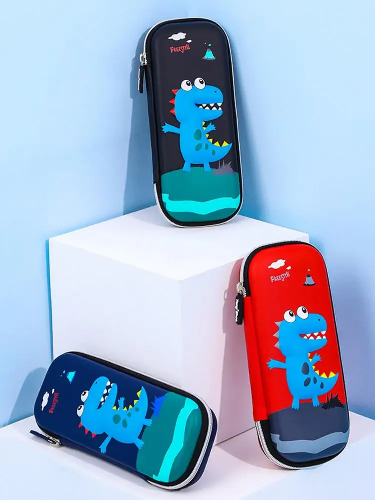 

Small Dinosaur Animal Pencil Case, Cute Pencil Case Cartoon Pattern Large Capacity Waterproof Pencil Case Student Gift Present