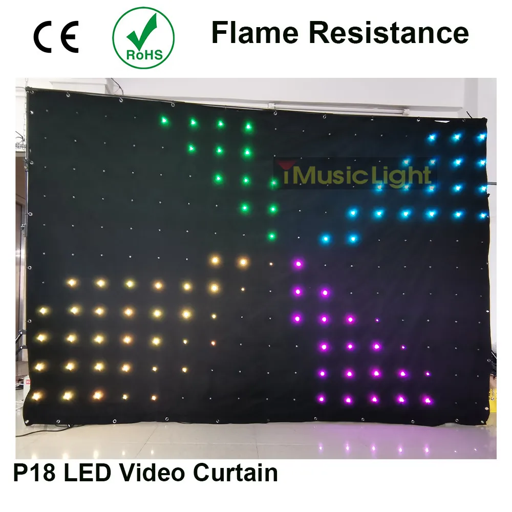 80 анимированных узоров СВЕТОДИОДНЫЙ занавес P18 2 м x 3 м 187 шт. светодиодный s DMX512 для мобильного DJ группа ночной клуб сценический фон