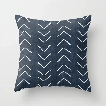 

Top Fashion Luxury Mud Cloth Big Arrows in Navy Square Vintage Special Pillow Cover Zipper Throw Pillowcase Unique Pillow Sham