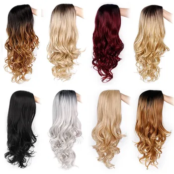 Doris beauty Synthetic Long Wavy Ombre Gray Wig for Woman Cosplay Wig Brown Red Black Blonde Heat Resistant Fiber 3