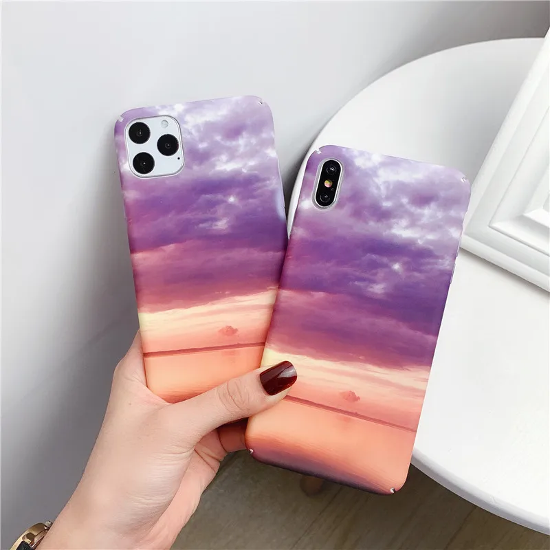 Жесткий ПК красивый чехол для телефона с изображением заката iPhone 11 Pro XS Max X XR 6 6S 7 8