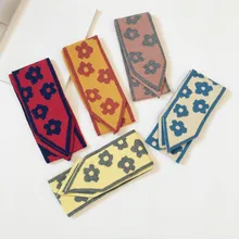 Вязаный шарф с цветочным принтом, модный шарф в Корейском стиле для мальчиков и девочек 54