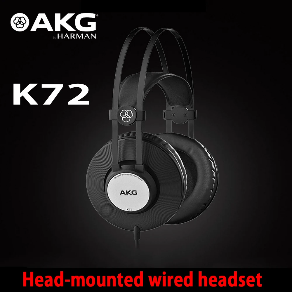 

AKG/akg K72 Wired Head-mounted Professional Monitor Headset Sound Engineer HiFi Music Headphone for Smartphone Windows Mac IOS