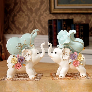 

Ceramic Animal Decoration ceramic elephant living room decoration ornaments home wedding decor tabletop gift Furnishing