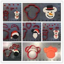 Рождественские животные мышь Санта Снеговик 3d печать PLA пластик помадка печенья резак набор
