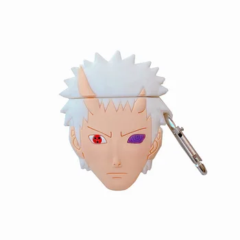

Case for AirPods Cartoon Earphone Case for Apple Airpods 2 Cute Accessories Protect Cover with Keychain 3D Naruto Anime Sasuke